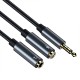 Headphone Microphone 2 in 1 Adapter Cable Audio Line One Female to Dual 3.5mm Male/ One 3.5mm Male to Dual Female Headphones Adapter 30cm