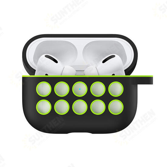 Luxury Silicone Shockproof Dirtproof Earphone Storage Case with Keychain for Apple Airpods Pro 2019