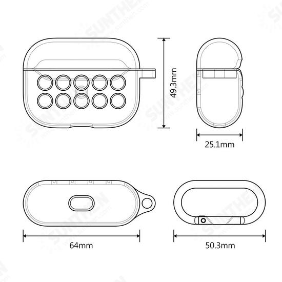 Luxury Silicone Shockproof Dirtproof Earphone Storage Case with Keychain for Apple Airpods Pro 2019