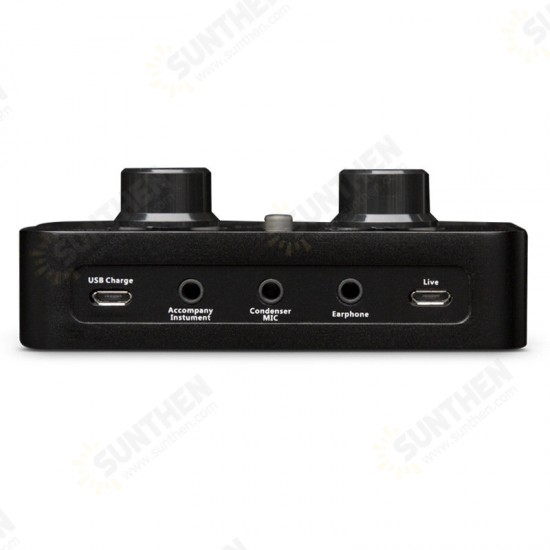 NS1 Sound Card 1000mAh Streamer Live Broadcast Recording Capacitive microphone Sound Card for Mobile Phones PC Computer