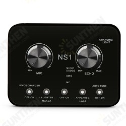 NS1 Sound Card 1000mAh Streamer Live Broadcast Recording Capacitive microphone Sound Card for Mobile Phones PC Computer NS1 Sound Card 1000mAh Streamer Live Broadcast Recording Capacitive microphone Sound Card for Mobile Phones PC Computer