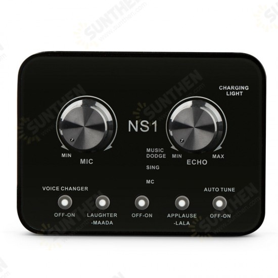 NS1 Sound Card 1000mAh Streamer Live Broadcast Recording Capacitive microphone Sound Card for Mobile Phones PC Computer