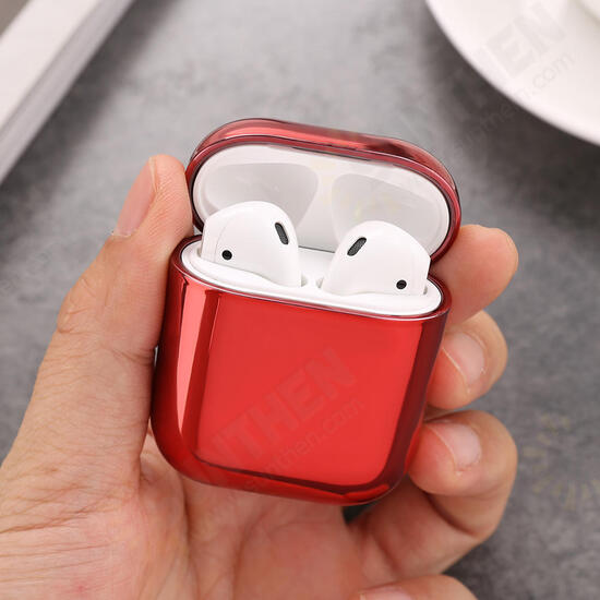 Plating Dustproof Wireless Earphone Storage Protective Case for Apple Airpods 1 / AirPods 2