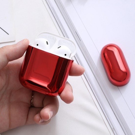 Plating Dustproof Wireless Earphone Storage Protective Case for Apple Airpods 1 / AirPods 2
