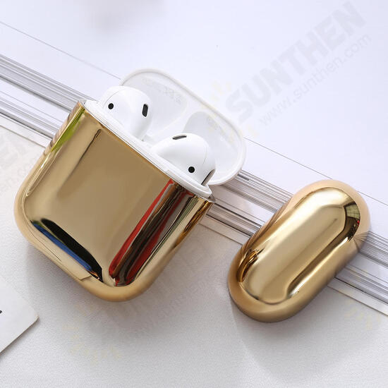 Plating Dustproof Wireless Earphone Storage Protective Case for Apple Airpods 1 / AirPods 2