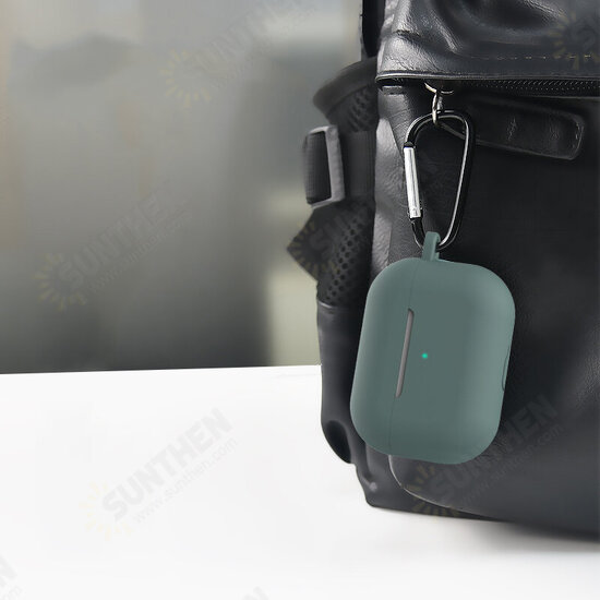 Silicone Shockproof Dirtproof Earphone Storage Case with Keychain & Anti-lost Rope for Apple Airpods Pro 2019