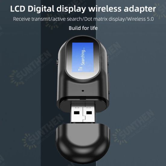 T17 bluetooth 5.0 Car Kit Handsfree USB Audio Receiver Transmitter Adapter with LED Screen AUX Music Stereo Wireless Adapter