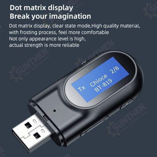 T17 bluetooth 5.0 Car Kit Handsfree USB Audio Receiver Transmitter Adapter with LED Screen AUX Music Stereo Wireless Adapter T17 bluetooth 5.0 Car Kit Handsfree USB Audio Receiver Transmitter Adapter with LED Screen AUX Music Stereo Wireless Adapter
