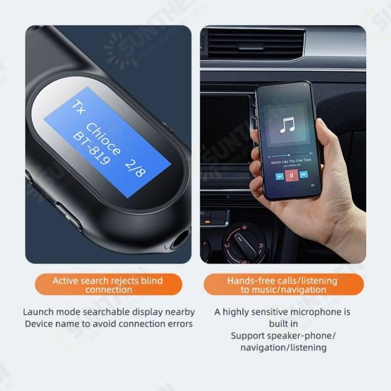 T17 bluetooth 5.0 Car Kit Handsfree USB Audio Receiver Transmitter Adapter with LED Screen AUX Music Stereo Wireless Adapter T17 bluetooth 5.0 Car Kit Handsfree USB Audio Receiver Transmitter Adapter with LED Screen AUX Music Stereo Wireless Adapter