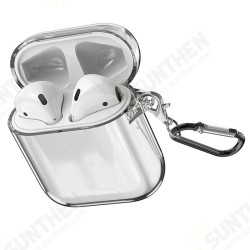 Transparent Soft TPU Shockproof Earphone Storage Case with keychain for Apple Airpods 1 / Apple AirPods 2 Transparent Soft TPU Shockproof Earphone Storage Case with keychain for Apple Airpods 1 / Apple AirPods 2