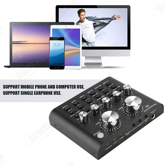 V8 Live Sound Card Audio External USB Headset Multi-Function Microphone Live Broadcast Computer PC Sound Card V8 Live Sound Card Audio External USB Headset Multi-Function Microphone Live Broadcast Computer PC Sound Card
