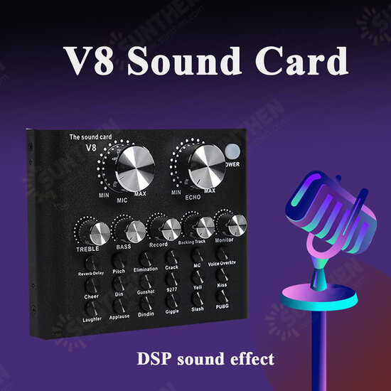 V8 Live Sound Card Audio External USB Headset Multi-Function Microphone Live Broadcast Computer PC Sound Card V8 Live Sound Card Audio External USB Headset Multi-Function Microphone Live Broadcast Computer PC Sound Card