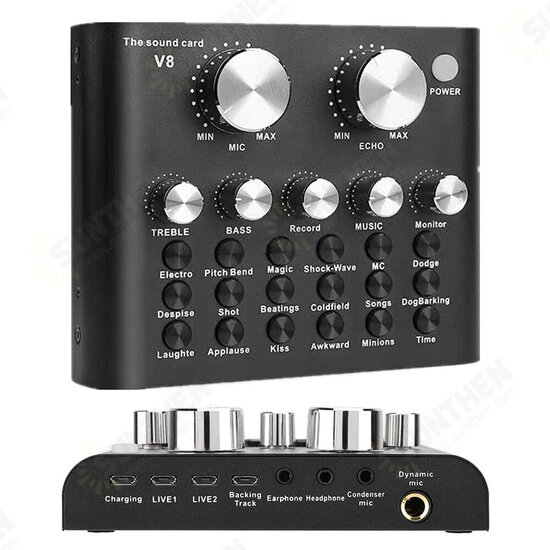 V8 Live Sound Card Audio External USB Headset Multi-Function Microphone Live Broadcast Computer PC Sound Card V8 Live Sound Card Audio External USB Headset Multi-Function Microphone Live Broadcast Computer PC Sound Card