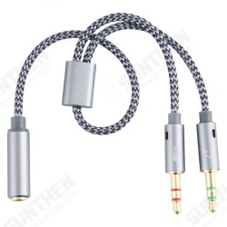 YH192 2-In-1 Audio Cable 3.5mm Adapter Female to Microphone Audio Male Braided Conversion Line for PC Computer Laptop Tablet Mobile Phones YH192 2-In-1 Audio Cable 3.5mm Adapter Female to Microphone Audio Male Braided Conversion Line for PC Computer Laptop Tablet Mobile Phones