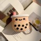 Creative Pearl Milk Tea Pattern Soft Silicone Shockproof Earphone Storage Case for Apple Airpods 1 / 2 / 3 Airpods Pro