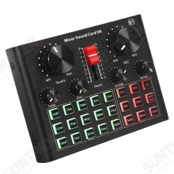 D6 Sound Card Bluetooth Audio Mixer USB External Computer PC Mobile Phone Earphone Microphone for Live Broadcast Karaoke Recording D6 Sound Card Bluetooth Audio Mixer USB External Computer PC Mobile Phone Earphone Microphone for Live Broadcast Karaoke Recording