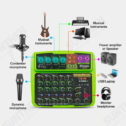 4 Channel Protable Digital Audio Mixer Console with Sound Card bluetooth USB 48V Phantom Power for DJ PC Recording 4 Channel Protable Digital Audio Mixer Console with Sound Card bluetooth USB 48V Phantom Power for DJ PC Recording