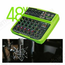 4/6 Protable Digital Audio Mixer Console with Sound Card bluetooth USB 48V Phantom Power for DJ PC Recording 4/6 Protable Digital Audio Mixer Console with Sound Card bluetooth USB 48V Phantom Power for DJ PC Recording