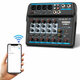 M 4/6-channel Protable bluetooth Digital Audio Mixer Console with Sound Card USB 48V Phantom Power for DJ PC Recording