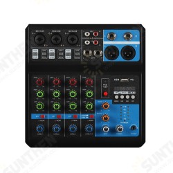 F-5A 5 Channel Mixer bluetooth Sound Card Stereo Input Output Record bluetooth USB DJ Mixer for Headphone Speaker Computer F-5A 5 Channel Mixer bluetooth Sound Card Stereo Input Output Record bluetooth USB DJ Mixer for Headphone Speaker Computer