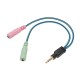 3.5mm 2 in 1 Y Earphone Splitter Adapter Audio Aux Cable