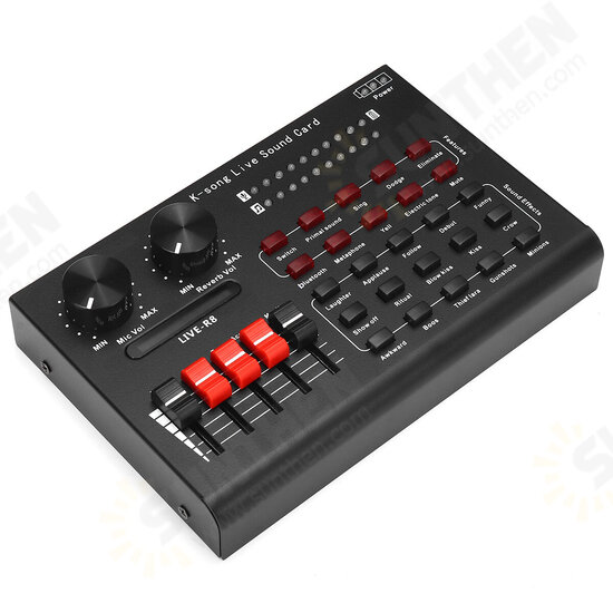 LIVE R8 15 Sound Effects Bluetooth Live Sound Card Audio Mixers Webcast Headset Mic Voice Control for Phone Computer LIVE R8 15 Sound Effects Bluetooth Live Sound Card Audio Mixers Webcast Headset Mic Voice Control for Phone Computer