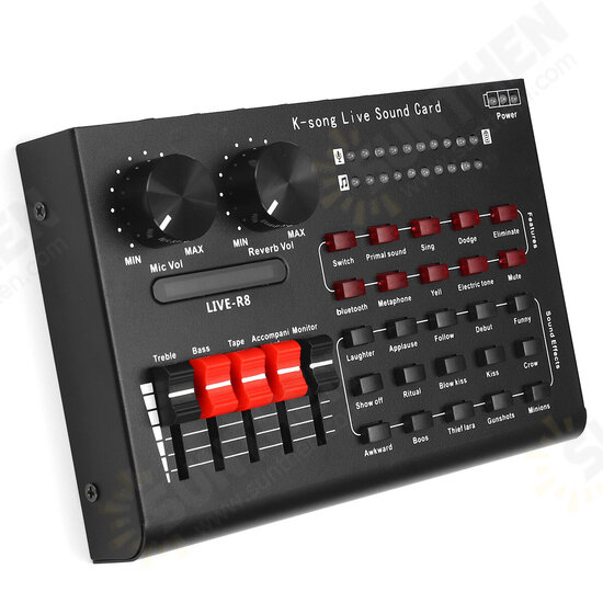 LIVE R8 15 Sound Effects Bluetooth Live Sound Card Audio Mixers Webcast Headset Mic Voice Control for Phone Computer LIVE R8 15 Sound Effects Bluetooth Live Sound Card Audio Mixers Webcast Headset Mic Voice Control for Phone Computer