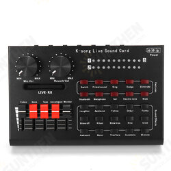 LIVE R8 15 Sound Effects Bluetooth Live Sound Card Audio Mixers Webcast Headset Mic Voice Control for Phone Computer LIVE R8 15 Sound Effects Bluetooth Live Sound Card Audio Mixers Webcast Headset Mic Voice Control for Phone Computer