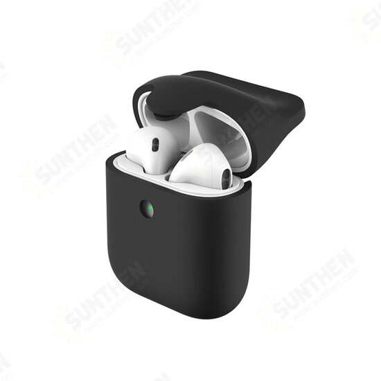 Liquid Silicone Shockproof Waterproof Earphone Storage Case with KeyChain for Apple Airpods 1 / 2