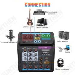 Bluetooth Audio Mixer 48V DJ Mic bluetooth Connection Audio Control Digital Display Music Stream for Headphone Laptop Microphone Computer Speaker Bluetooth Audio Mixer 48V DJ Mic bluetooth Connection Audio Control Digital Display Music Stream for Headphone Laptop Microphone Computer Speaker