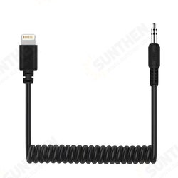 PU514 3.5mm TRRS Male to 8 Pin Live Microphone Audio Adapter Spring Coiled Cable for OSMO Pocket Smartphones Cable Stretching to 100cm PU514 3.5mm TRRS Male to 8 Pin Live Microphone Audio Adapter Spring Coiled Cable for OSMO Pocket Smartphones Cable Stretching to 100cm