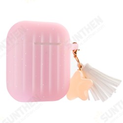 Portable Colourful Ultra-thin Soft Silicone Headphone Storage Cover With Tassel for Apple Airpods 1/2 Earphone Portable Colourful Ultra-thin Soft Silicone Headphone Storage Cover With Tassel for Apple Airpods 1/2 Earphone