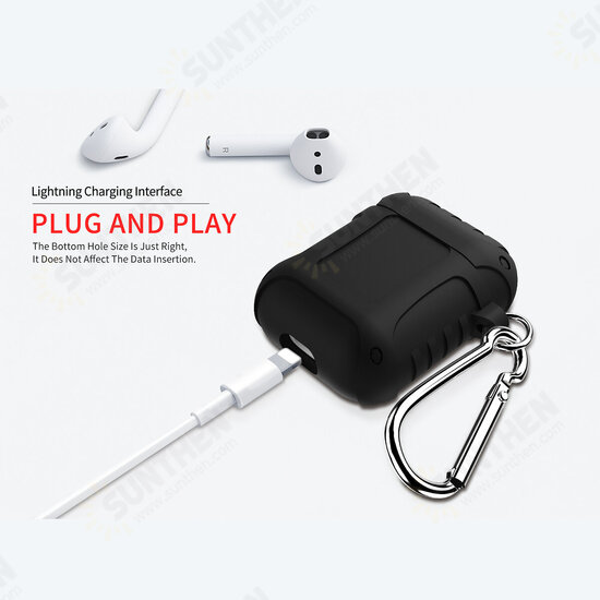 Pure Design Soft Silicone Shockproof Earphone Storage Case Cover with Keychain for Apple Airpods 1 / Airpods 2