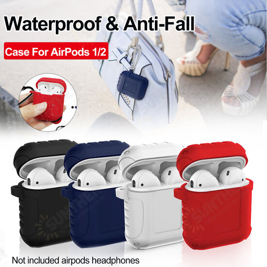 Pure Design Soft Silicone Shockproof Earphone Storage Case Cover with Keychain for Apple Airpods 1 / Airpods 2