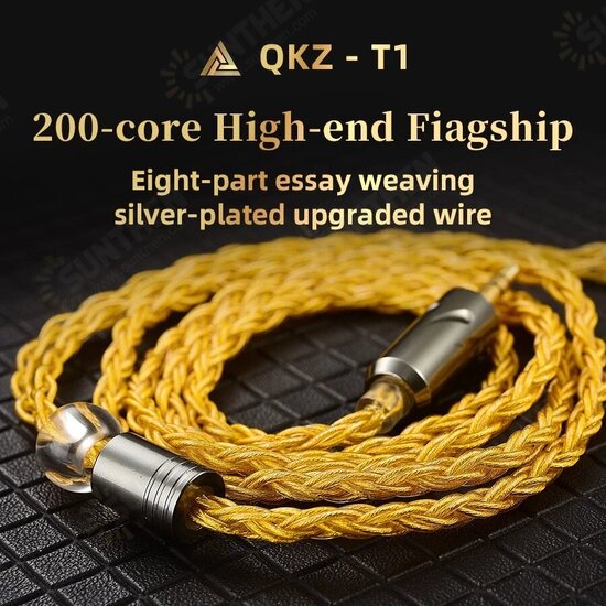 T1 Earphone Cable Eight Strand Silver Plated Upgrade Cable 3.5MM 2 Pin 0.75mm Headset Wire Earphones Replacement