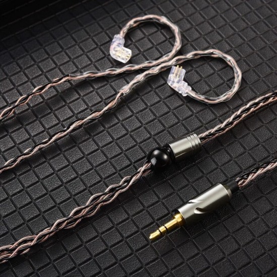 T1 Earphone Cable Eight Strand Silver Plated Upgrade Cable 3.5MM 2 Pin 0.75mm Headset Wire Earphones Replacement