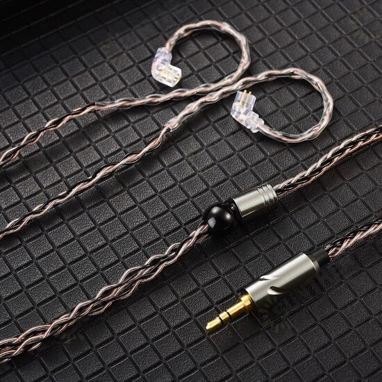 T1 Earphone Cable Eight Strand Silver Plated Upgrade Cable 3.5MM 2 Pin 0.75mm Headset Wire Earphones Replacement