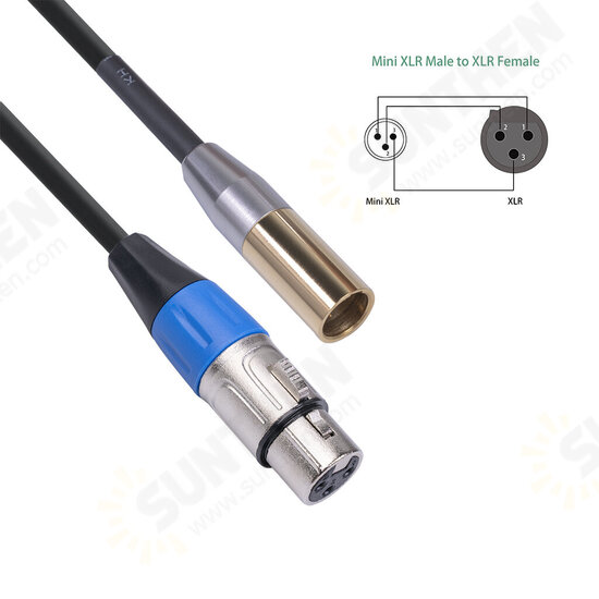 Mini XLR 3 Pin Male to 3 Pin Female Audio Cable Double Shielded Microphone Cable 0.3/ 1/ 2/ 3m