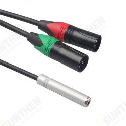 TC031KY04-03 Audio Cable 6.35mm Female to Dual XLR Male Audio Conversion Line 0.3m Microphone Cable TC031KY04-03 Audio Cable 6.35mm Female to Dual XLR Male Audio Conversion Line 0.3m Microphone Cable