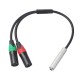 TC031KY04-03 Audio Cable 6.35mm Female to Dual XLR Male Audio Conversion Line 0.3m Microphone Cable