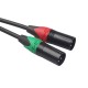 TC031KY04-03 Audio Cable 6.35mm Female to Dual XLR Male Audio Conversion Line 0.3m Microphone Cable