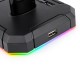 HA300 Headphones Holder RGB Luminous 4X USB 2.0 Ports Gaming Headset Stand Bracket with Non-Slip Solid Rubber Base