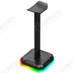 HA300 Headphones Holder RGB Luminous 4X USB 2.0 Ports Gaming Headset Stand Bracket with Non-Slip Solid Rubber Base HA300 Headphones Holder RGB Luminous 4X USB 2.0 Ports Gaming Headset Stand Bracket with Non-Slip Solid Rubber Base