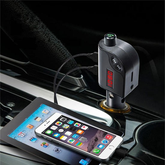 S6 Car Charger FM AUX TF Card Noise Cancelling Hands Call MP3 Player bluetooth Transmitter