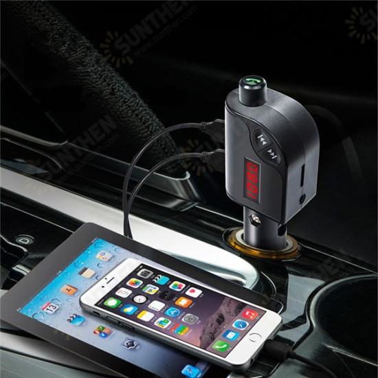 S6 Car Charger FM AUX TF Card Noise Cancelling Hands Call MP3 Player bluetooth Transmitter