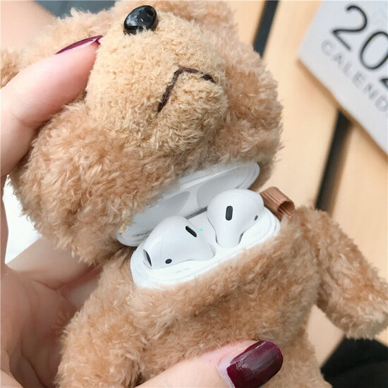 Teddy Bear Pattern Plush Shockproof Earphone Storage Case Sleeve for Apple Airpods 1 / 2 / 3 Airpods Pro Teddy Bear Pattern Plush Shockproof Earphone Storage Case Sleeve for Apple Airpods 1 / 2 / 3 Airpods Pro