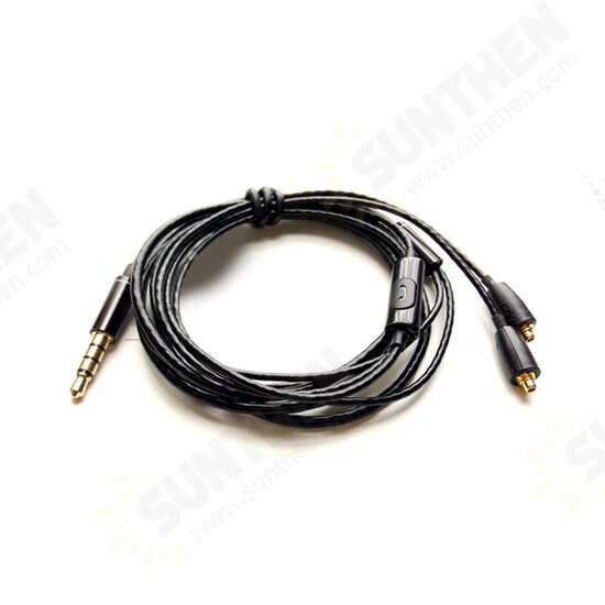Cables Black E80 Pin Earphone Cable 3.5mm Jack Wire with Micrphone Cables Black E80 Pin Earphone Cable 3.5mm Jack Wire with Micrphone