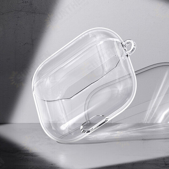 Ultra-Thin Transparent Anti-Scratch Non-Yellow TPU Earphone Storage Case with Keychain for Apple Airpods 3 Ultra-Thin Transparent Anti-Scratch Non-Yellow TPU Earphone Storage Case with Keychain for Apple Airpods 3
