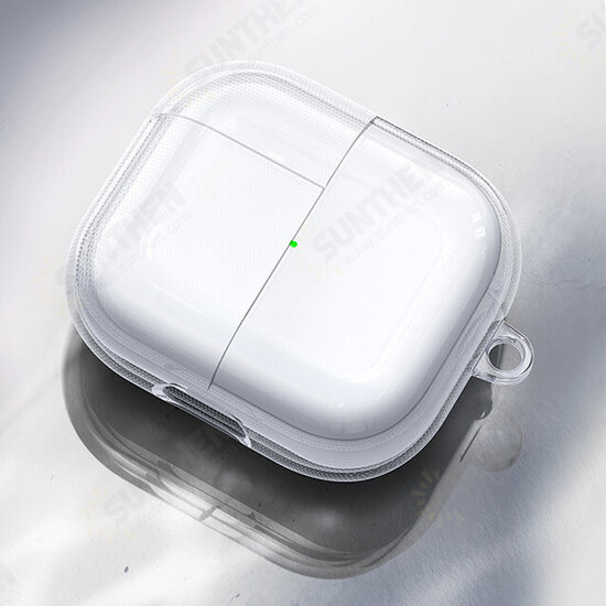 Ultra-Thin Transparent Anti-Scratch Non-Yellow TPU Earphone Storage Case with Keychain for Apple Airpods 3 Ultra-Thin Transparent Anti-Scratch Non-Yellow TPU Earphone Storage Case with Keychain for Apple Airpods 3