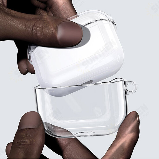Ultra-Thin Transparent Anti-Scratch Non-Yellow TPU Earphone Storage Case with Keychain for Apple Airpods 3 Ultra-Thin Transparent Anti-Scratch Non-Yellow TPU Earphone Storage Case with Keychain for Apple Airpods 3